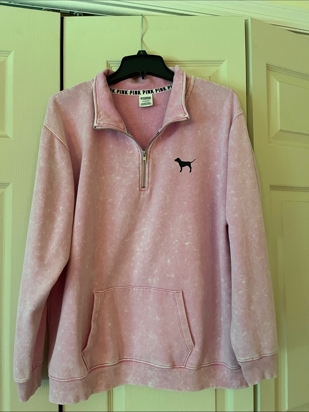 PINK Victoria's Secret Pink 1/4 Zip-Up CHI TOWN Kangaroo Pocket Hoodie